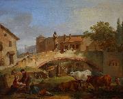 Jean-Baptiste marie pierre Village italien oil on canvas